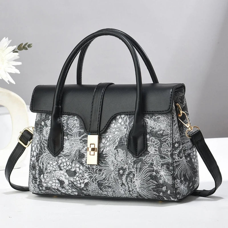 Ethnic-Style Women's Shoulder Bag – Leather Messenger Bag with Optional Gift Box