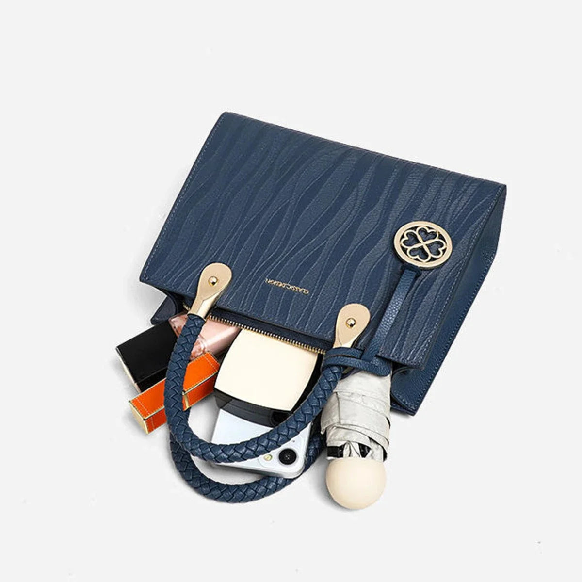 Genuine Leather Women's Top-Handle Shoulder Bag – Elegant Structured Handbag