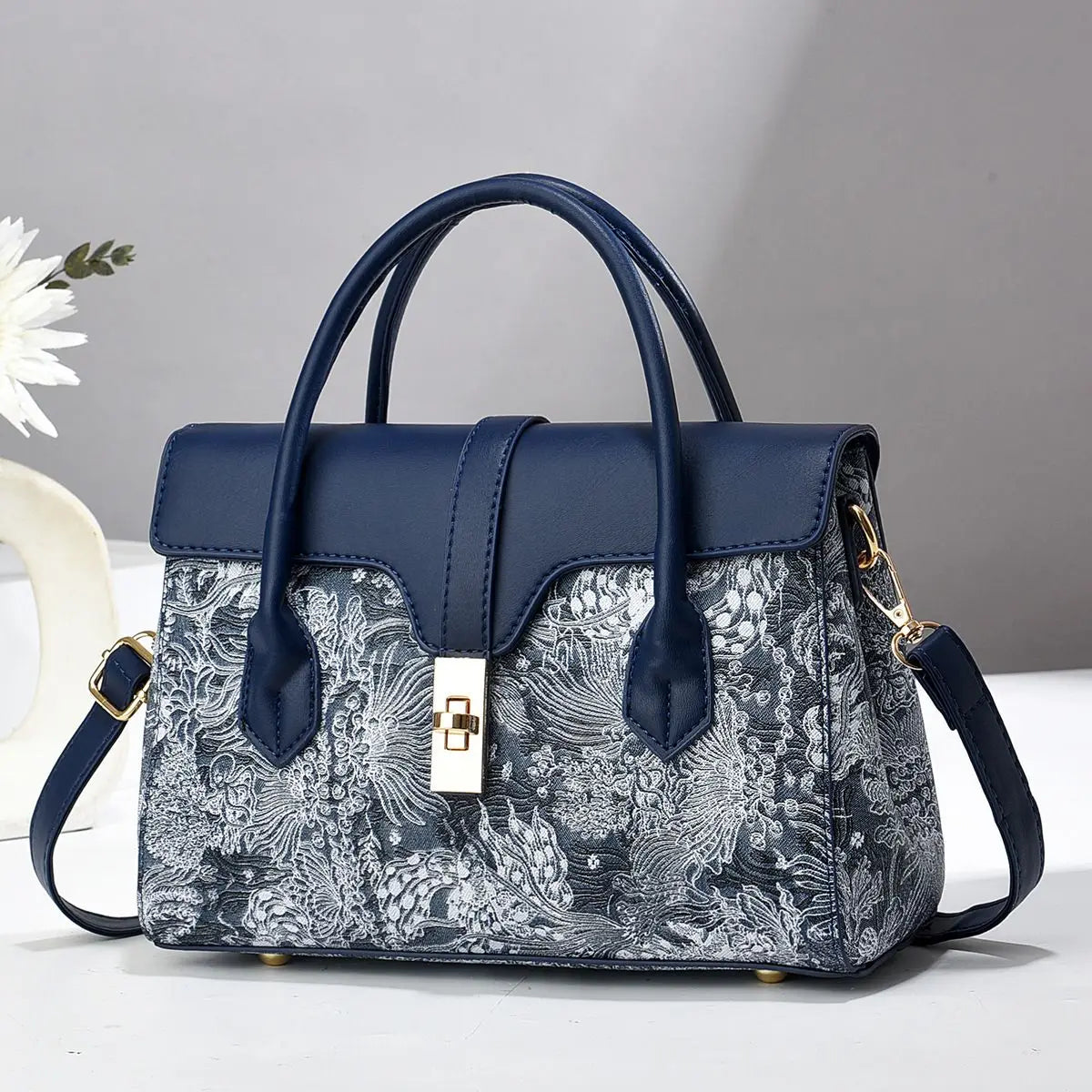 Ethnic-Style Women's Shoulder Bag – Leather Messenger Bag with Optional Gift Box