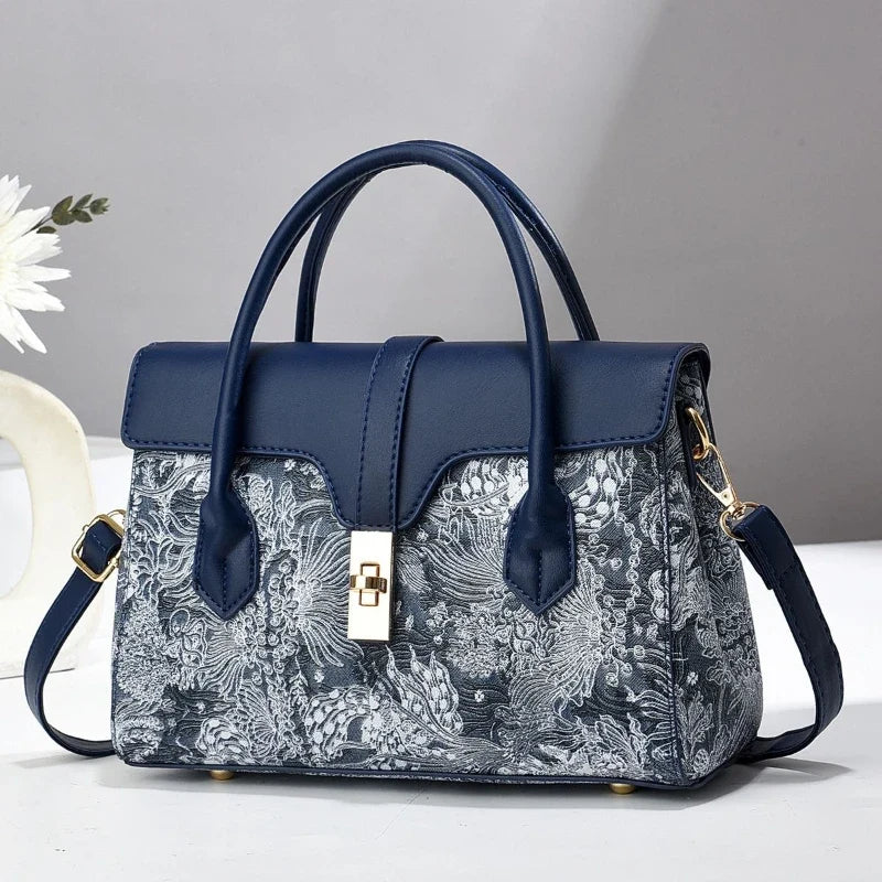 Ethnic-Style Women's Shoulder Bag – Leather Messenger Bag with Optional Gift Box