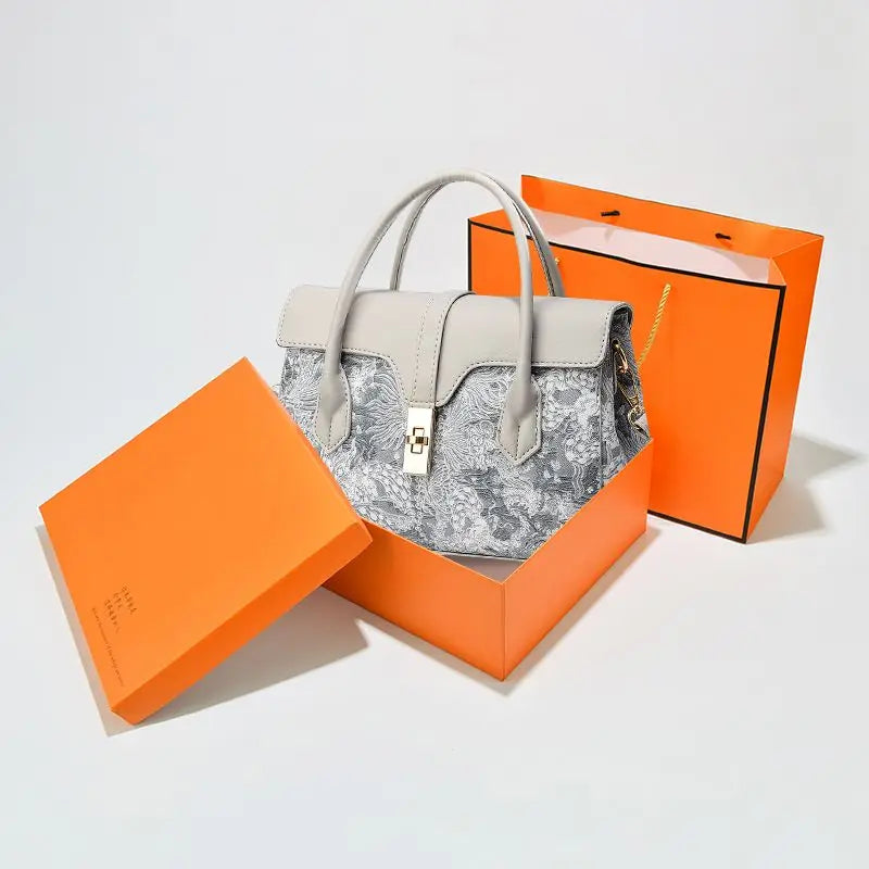 Ethnic-Style Women's Shoulder Bag – Leather Messenger Bag with Optional Gift Box