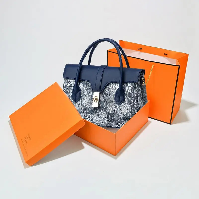 Ethnic-Style Women's Shoulder Bag – Leather Messenger Bag with Optional Gift Box