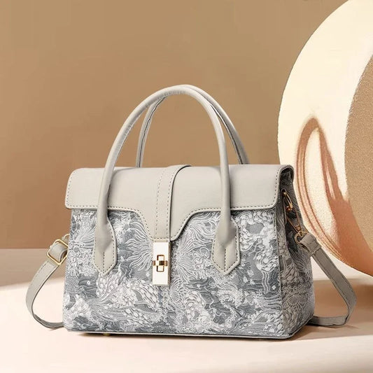 Ethnic-Style Women's Shoulder Bag – Leather Messenger Bag with Optional Gift Box