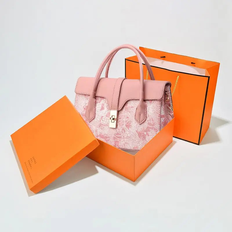 Ethnic-Style Women's Shoulder Bag – Leather Messenger Bag with Optional Gift Box